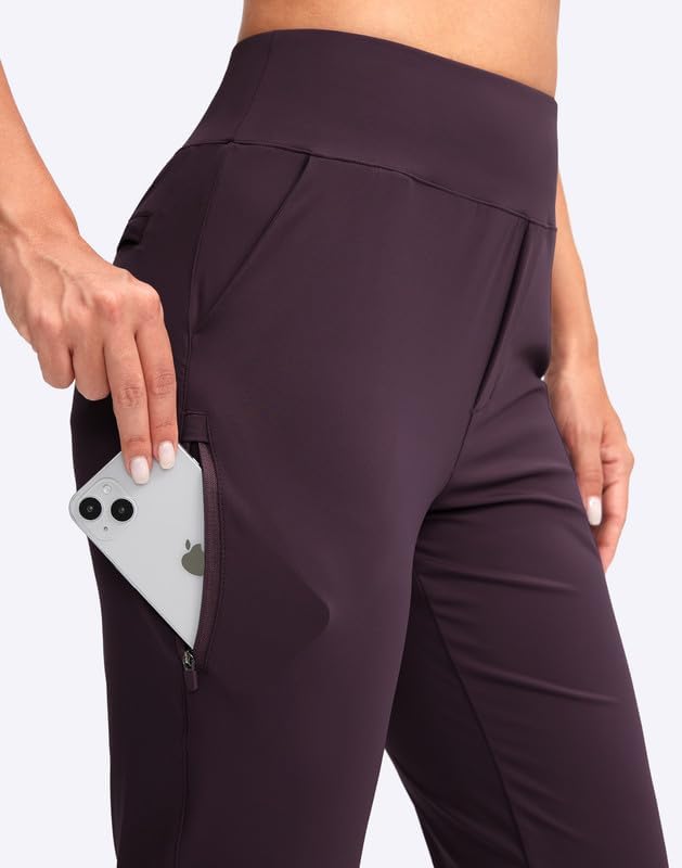YYV Women's Golf Pants Stretch Work Ankle Pants High Waist Dress Pants with Pockets for Yoga Business Travel Casual