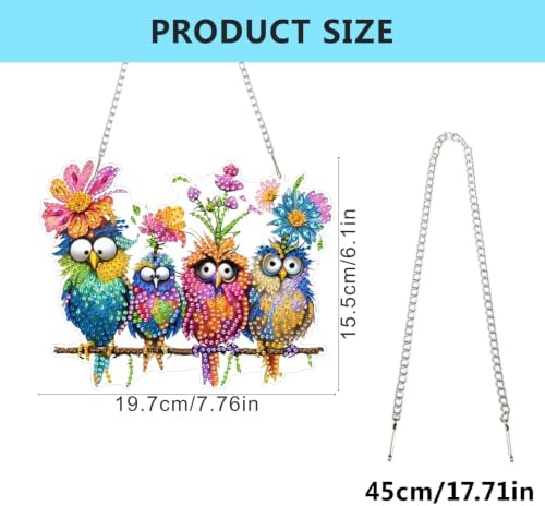 AIBOERL Diamond Art Kits for Adults, Birds Acrylic Hanging Suncatcher