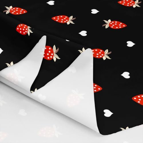 Erosebridal Kawaii Strawberry Fabric By the Yard, 5 Yards