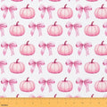Pink Bow Upholstery Fabric for Chairs | Fall Decorations Thanksgiving Pumpkin Outdoor Fabric by The Yard 72"x63", Autumn Harvest Fall Girly Ribbon Bowknot Landscape Fabric