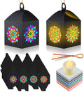 Simgoing 24 Set Mandala Paper Crafts Lanterns Mandala Flower Paper Craft