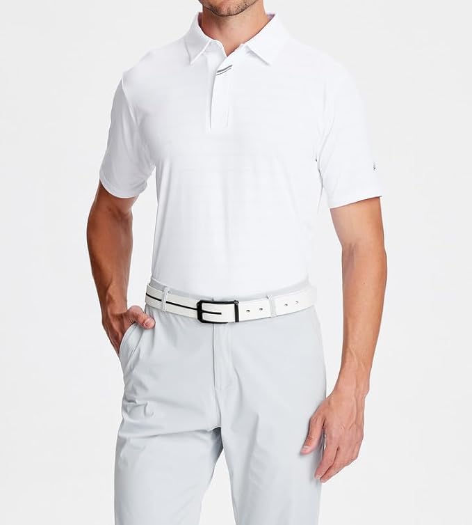 Damipow Premium Golf Shirts for Men Dry Fit Performance Polo Short Sleeve Collared Shirt