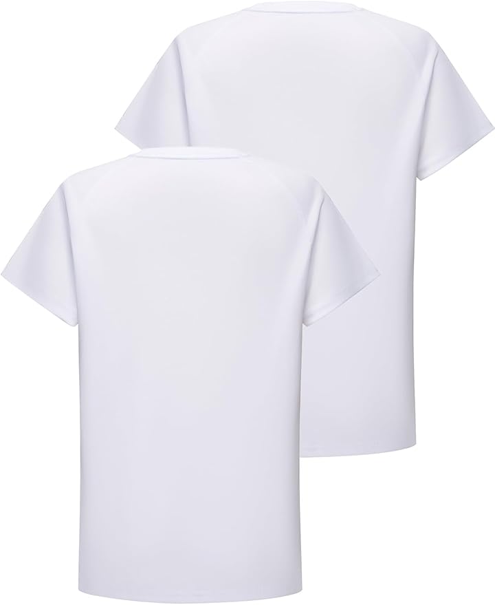 DEVOROPA Youth Boys Compression Shirt Long/Short Sleeve Football Baseball Undershirt Quick Dry Kids Sports Baselayer Crewneck