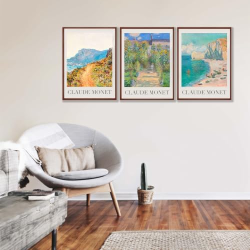 GOUOYANA 3 Pack Monet Paint By Numbers Kit for Adults-Frameless 12x16 Inch