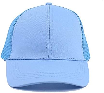 Criss Cross Hat Washed Distressed Baseball Cap Ponytail Hat High Messy Bun Ponycap for Women