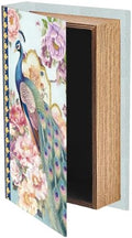 Faux Book Storage Box Floral 9.1 x 5.9 x 2 Inch Book Trinket Boxes Peacock Flower Pattern Decorative Storage Organizers for Jewelry Trinket Wedding Keepsake Photos Home Bookshelf Decoration