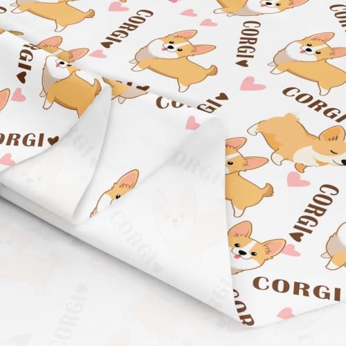 Erosebridal Kid Corgi Dog Upholstery Fabric, 3 Yards