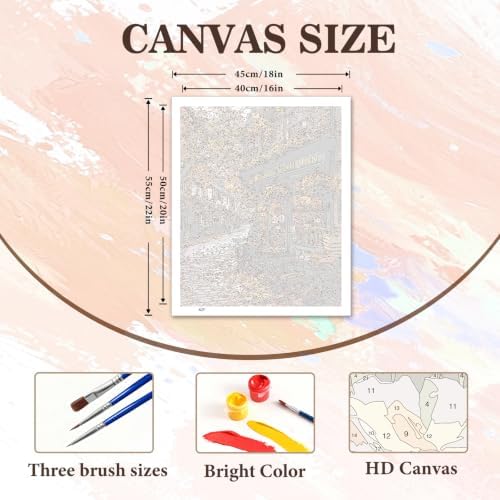Autumn Paint by Numbers kit for Adults, Fall DIY Painting Kits 16x20inch