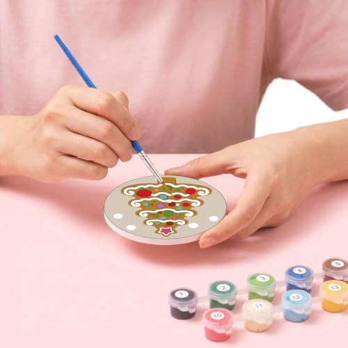 8 Pack Christmas Paint by Number Kits Coasters with Holder Cork Pads