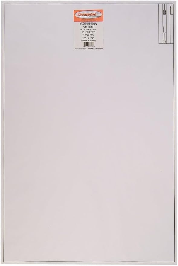Clearprint 18" x 24" 1000H Design Vellum Sheets by Clearprint