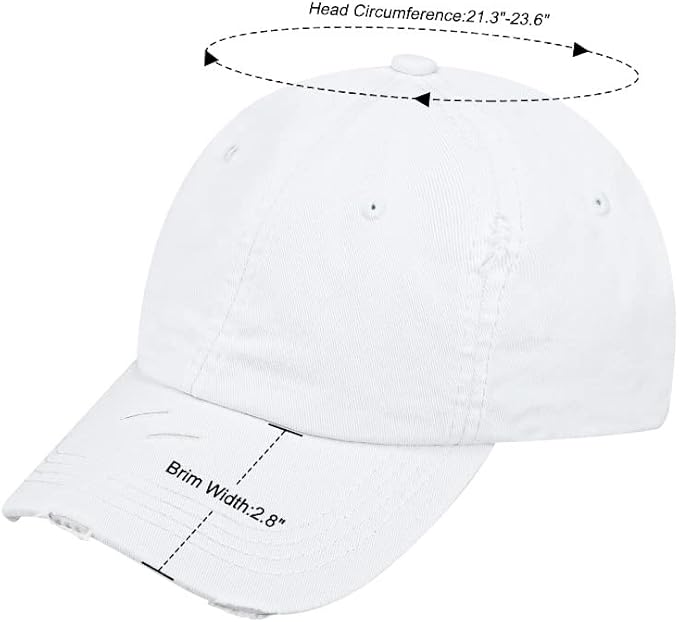 Eohak Ponytail Baseball Hat Distressed Retro Washed Womens Twill