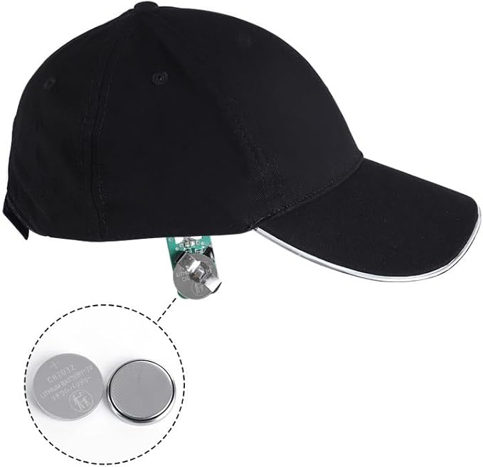 JIGUOOR LED Hat Light Up Baseball Cap Flash Glow Party Hat Rave Accessories for Festival Club Stage Hip-hop Performance