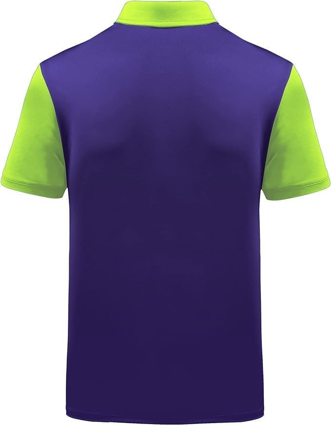 ZITY Mens Golf Shirt Short Sleeve Sport Moisture Wicking Performance Print Golf Polo Shirts for Men Collared Casual T-Shirt