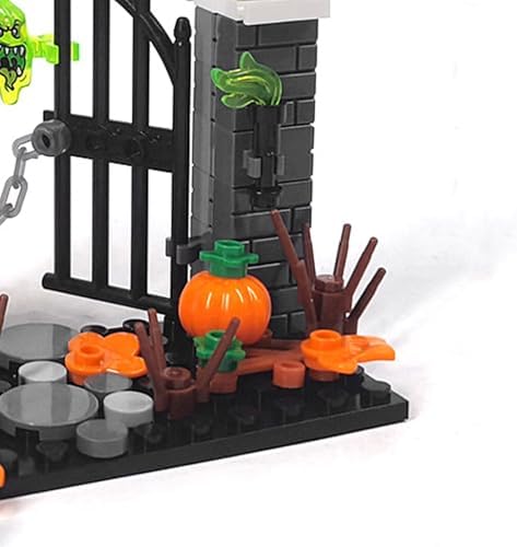 Halloween Graveyard Center Gate Building Blocks Set, 86 PCS Gothic Entry
