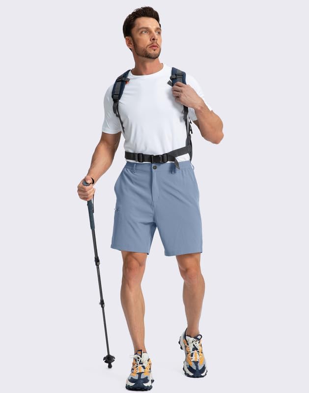Pinkbomb Men's Golf Shorts with 6 Pockets Stretch Quick Dry Hiking Work Dress Shorts for Men