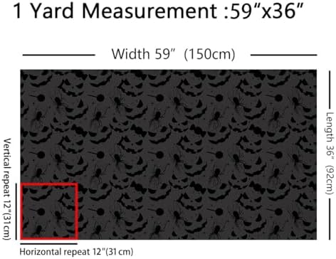 Feelyou Halloween Theme Soft Flannel Fabric by The Yard 5 Yards Kids Pumpkin Lantern Upholstery Fabric for Boys Girls Black Spider Animal Candy for Home DIY Projects, Indoor Decor