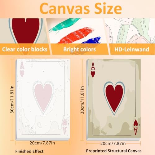 Mandun Poker Paint by Numbers Kit for Adults, 3 Pack, 7.8x11.8 inch