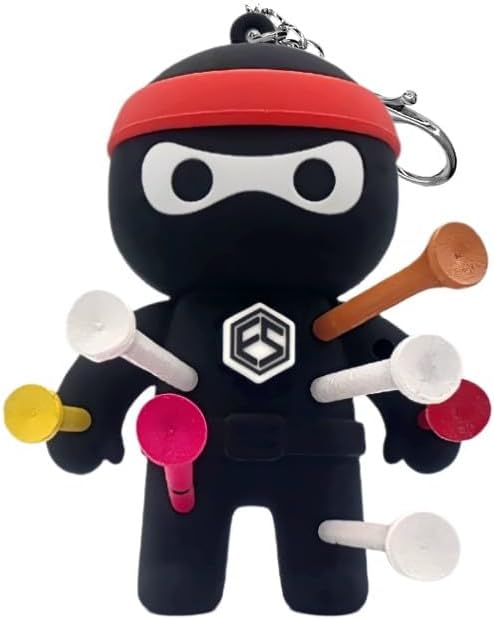FAR&STRAIGHT Ninja Golf Tee Holder | Interchangeable Plugins | Funny & Unique Golf Gift | Personalized Accessory