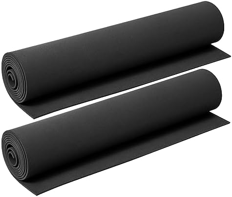 AMZQNART 2mm EVA Foam Sheets Roll for Craft Black Cosplay Foam 16x59in 2pcs