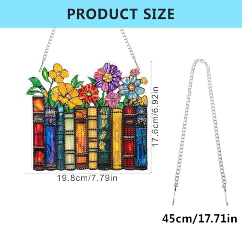 AIBOERL Diamond Art Kits for Adults, Books Acrylic Hanging Suncatcher