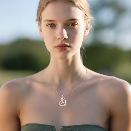 Hancock Sports Necklace Sterling Silver Sports Heart Pendant Hobby Jewelry Gift for Women