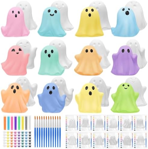 Foilswirl 12 Set Halloween Ghosts Ceramics to Paint Crafts Kits