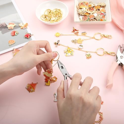 VioraWhite 213 Pcs Fall Theme Lip Gloss Keychain Making Kit