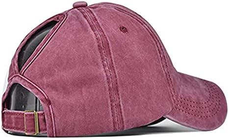 Eohak Ponytail Baseball Hat Distressed Retro Washed Womens Twill