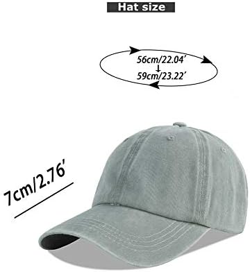 LANGZHEN Unisex Baseball Cap 100% Cotton Fits Men Women Washed Denim Adjustable Dad Hat