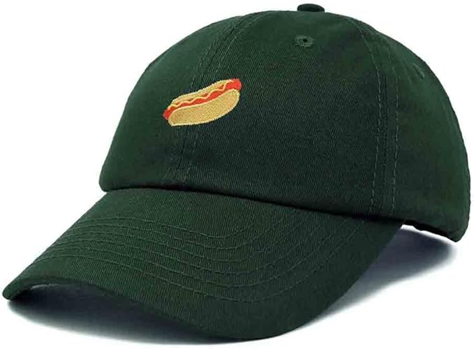 DALIX Hot Dog Hat Embroidered Mens Womens Baseball Cap