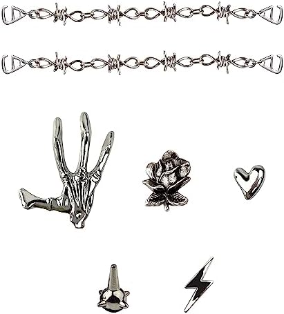 ZOKUZO Chic Bling Shoe Charms Gold and Sliver Designer Jewels Pretty Cute Chains Decorations Accessories for Women Girl Adults
