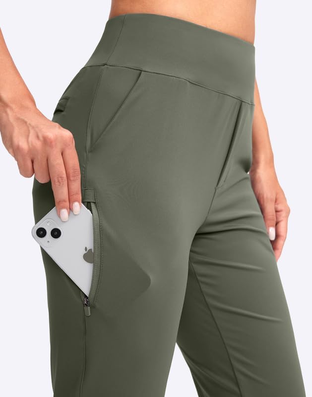 YYV Women's Golf Pants Stretch Work Ankle Pants High Waist Dress Pants with Pockets for Yoga Business Travel Casual