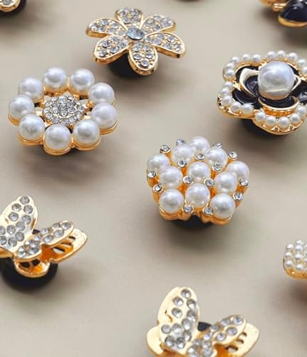 ZOKUZO Chic Bling Shoe Charms Gold and Sliver Designer Jewels Pretty Cute Chains Decorations Accessories for Women Girl Adults