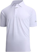 Damipow Premium Golf Shirts for Men Dry Fit Performance Polo Short Sleeve Collared Shirt