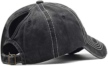 Distressed Ponytail Hat for Women American-Flag Pony Tail Caps High Bun