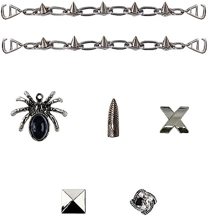 ZOKUZO Chic Bling Shoe Charms Gold and Sliver Designer Jewels Pretty Cute Chains Decorations Accessories for Women Girl Adults