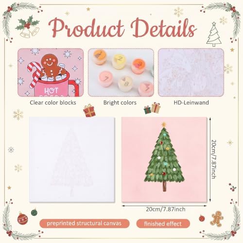 YooNotee 12 Pack Christmas Paint by Numbers Kit