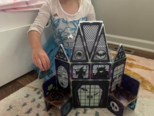 CreateOn Crayola Halloween Glow Magnetic Haunted House Tiles Set, Building Set for Kids, STEM Toys for Boys and Girls Ages 3 and Up, 28-Piece Set