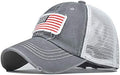 Distressed Ponytail Hat for Women American-Flag Pony Tail Caps High Bun