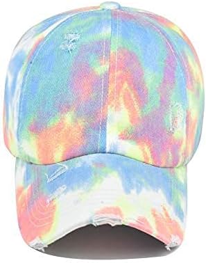 Criss Cross Hat Washed Distressed Baseball Cap Ponytail Hat High Messy Bun Ponycap for Women