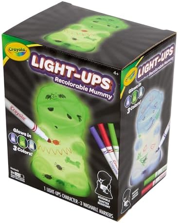 Crayola Light-Ups - Mummy, Reusable Halloween Craft Toy, Glow in The Dark Light Up Mummy, Cute Halloween Decor & Night Light, Gift for Kids, 5+