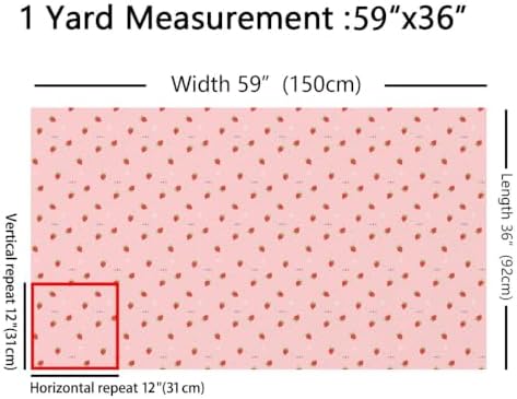Erosebridal Girls Strawberry Upholstery Fabric, 3 Yards