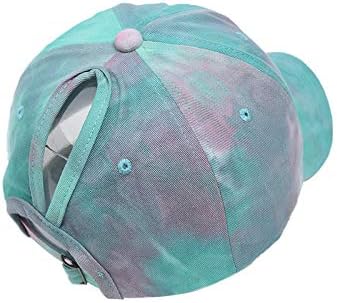 Criss Cross Hat Washed Distressed Baseball Cap Ponytail Hat High Messy Bun Ponycap for Women