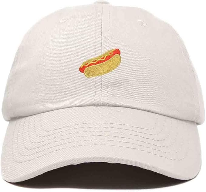 DALIX Hot Dog Hat Embroidered Mens Womens Baseball Cap