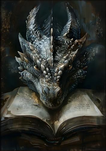 GOUOYANA Paint By Numbers Kit for Adults-Dragon Book Acrylic Paint Canvas