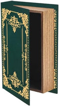 Vintage Book Trinket Box Faux Book Storage Box Dark Green 9.1 x 5.9 x 2 Inch Rustic Storage Organizer for Jewelry Trinket Wedding Memories Hobby Keepsake Photos Home Office Decoration