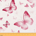 Pink Butterfly Upholstery Fabric for Chairs Pink Butterflies Fabric by The Yard 72"x63", Rustic Aesthetic Animal Watercolor Beetles Sewing Fabric DIY Projects