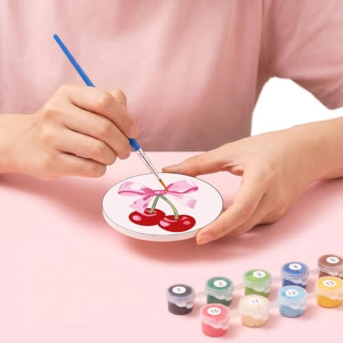 8 Pack Modern Paint by Numbers Kits Coasters with Holder Cork Pads