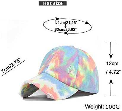 Criss Cross Hat Washed Distressed Baseball Cap Ponytail Hat High Messy Bun Ponycap for Women
