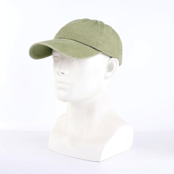 LANGZHEN Unisex Baseball Cap 100% Cotton Fits Men Women Washed Denim Adjustable Dad Hat